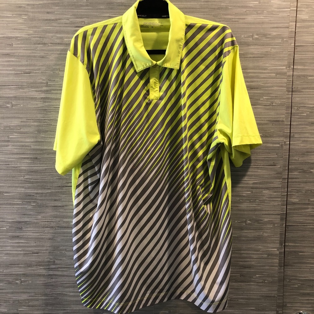 Green & Gray Nike Golf Shirt Dri-Fit  XL  NWOT